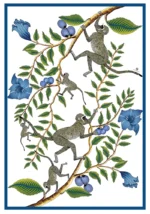 Tea Towel: White Cotton Twill - Monkey - Image 2