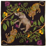 Silk Scarf: Safari Elephant, 140cm x 140cm - Image 8