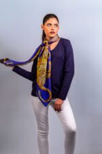 Silk Scarf: Safari Elephant, 140cm x 140cm - Image 4
