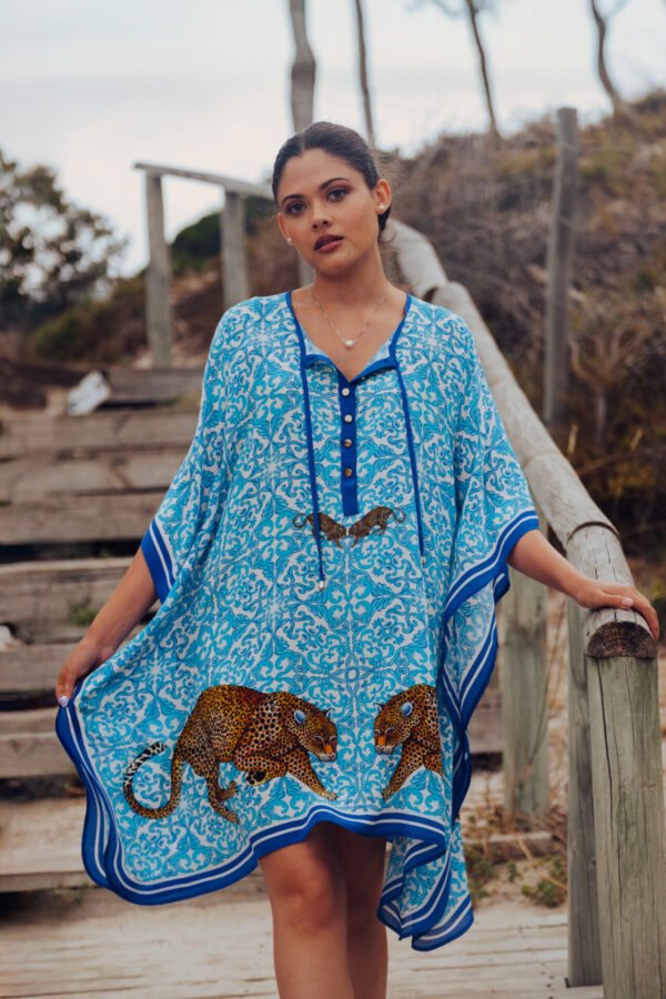 Silk Kaftan:  Luxe Leopard, Short