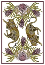 Tea Towel: White Cotton Twill - Leopard - Image 3