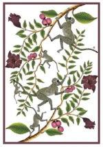 Tea Towel: White Cotton Twill - Monkey