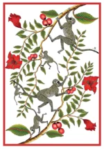 Tea Towel: White Cotton Twill - Monkey - Image 3