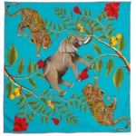 Silk Scarf: Safari Elephant, 140cm x 140cm - Image 13