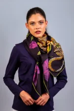 Silk Scarf: Safari Elephant, 140cm x 140cm