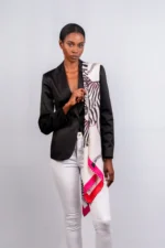 Silk Scarf: Dazzle of Zebra, 140cm x 140cm - Image 2