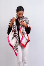 Silk Scarf: Dazzle of Zebra, 140cm x 140cm