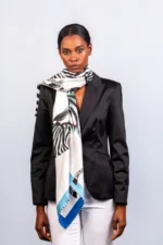 Silk Scarf: Dazzle of Zebra, 140cm x 140cm - Image 8