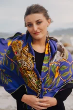 Silk Scarf: Safari Elephant, 140cm x 140cm - Image 5