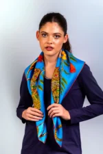 Silk Scarf: Safari Elephant, 90cm x 90cm - Image 3