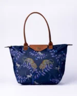 Safari Tote: Leopard - Navy Blue