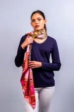 Silk Scarf: Safari Zebra, 140cm x 140cm - Image 4