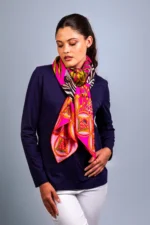 Silk Scarf: Safari Zebra, 140cm x 140cm - Image 2