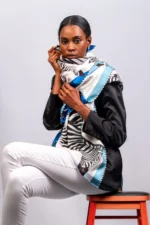 Silk Scarf: Dazzle of Zebra, 140cm x 140cm - Image 9
