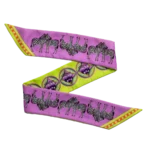 Silk Twilly: Zebra - Pink and Lime - Image 2