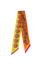 Silk Twilly: Zebra - Orange and Lime