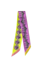 Silk Twilly: Zebra - Pink and Lime
