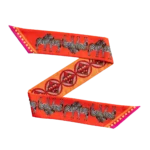 Silk Twilly: Zebra - Red and orange - Image 2